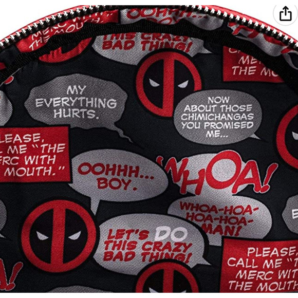 Loungefly Red and Black Backpack - Picture 5 of 11